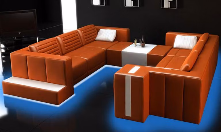 Wohnlandschaft Designer Sofa Couch Big Polster Leder Sofas Eck Ecke Sitz PH310