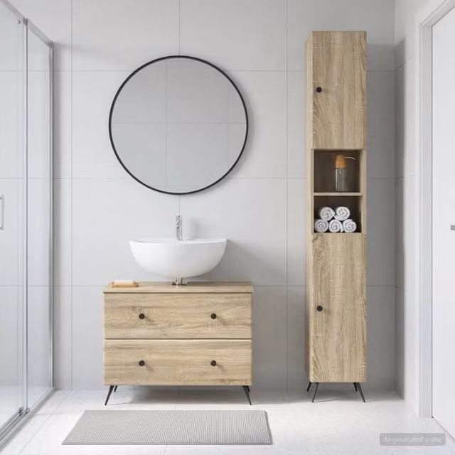 Set di Armadi da Bagno da 2 Pezzi BREDA Rovere Sonoma 3417560
