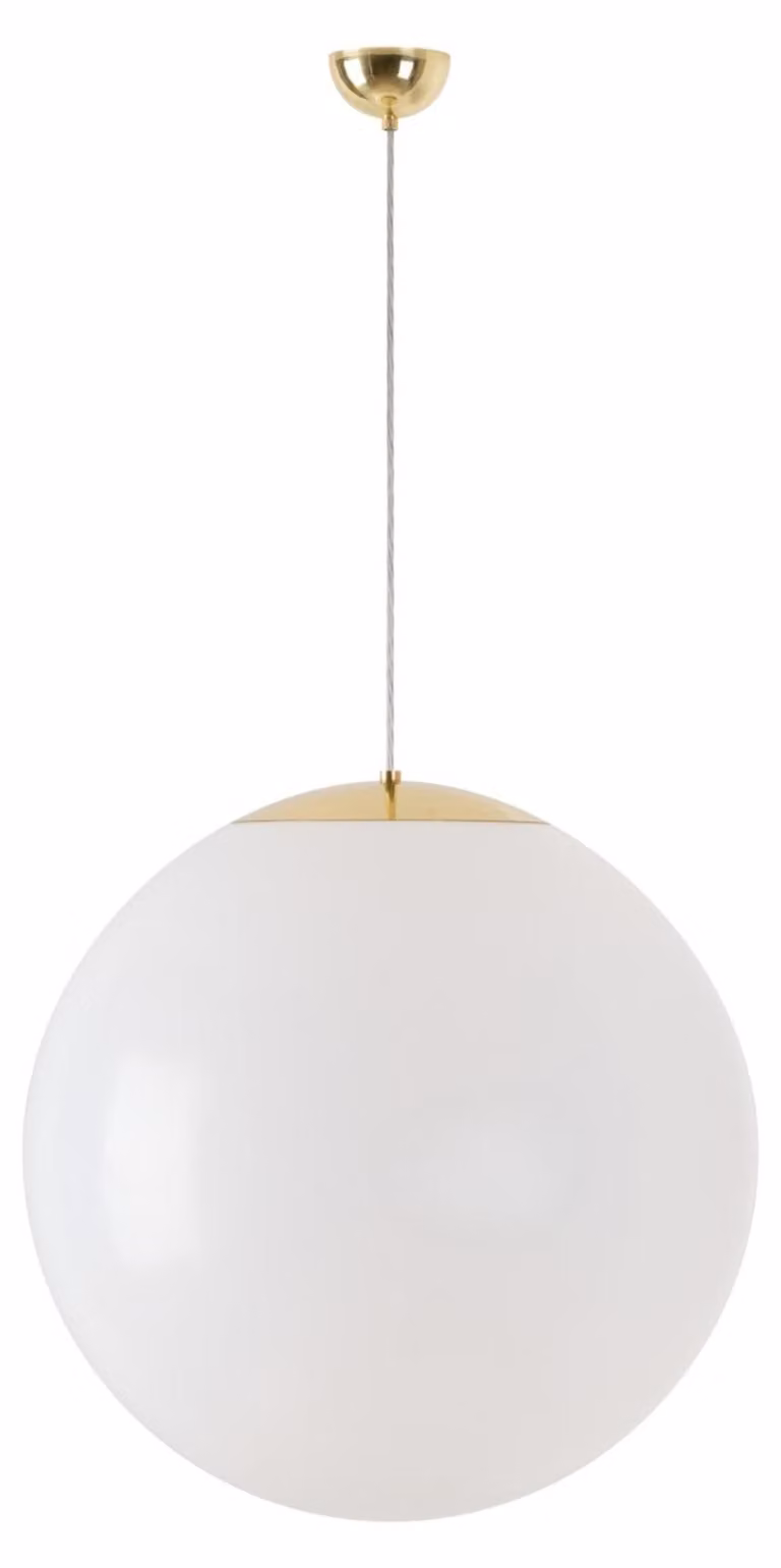OSMONT ISI40032 ISIS S5 PM Lampada a sospensione in plastica, ottone/bianco, grado di protezione IP40, 25 W, E27