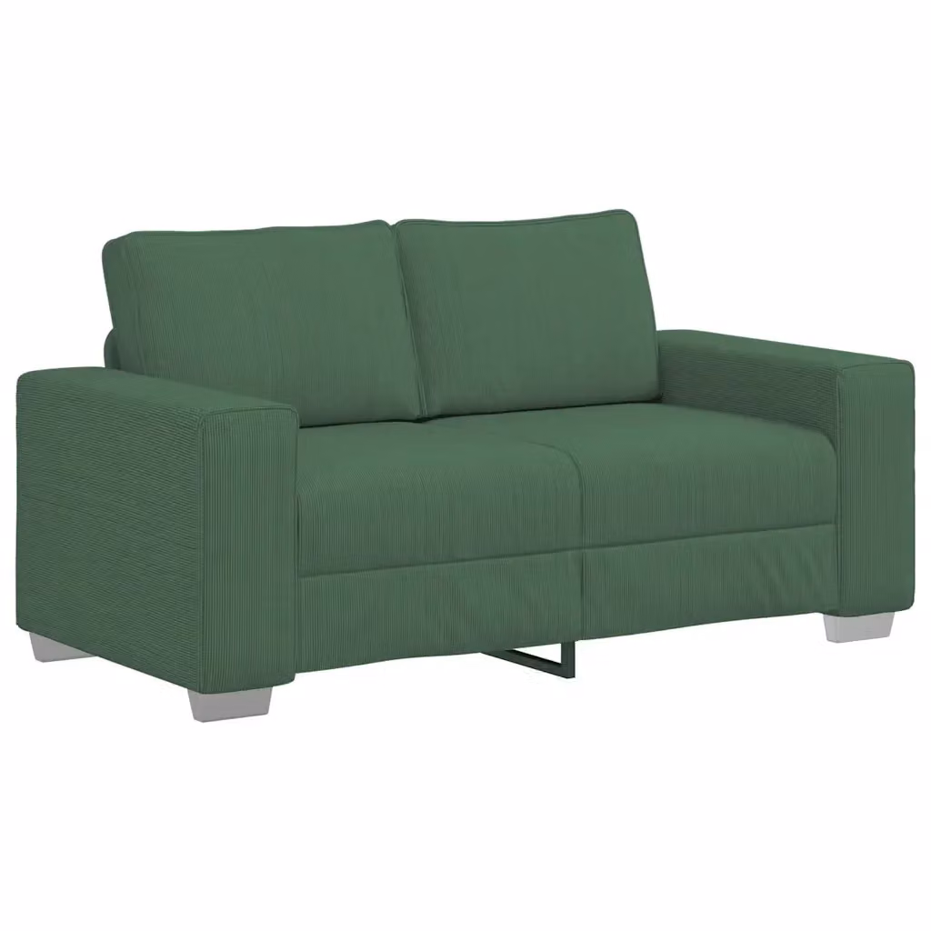 Divano Divanetto vidaXL in Velluto a Coste Verde, L: 160 cm, P: 77 cm, H: 82 cm – 2