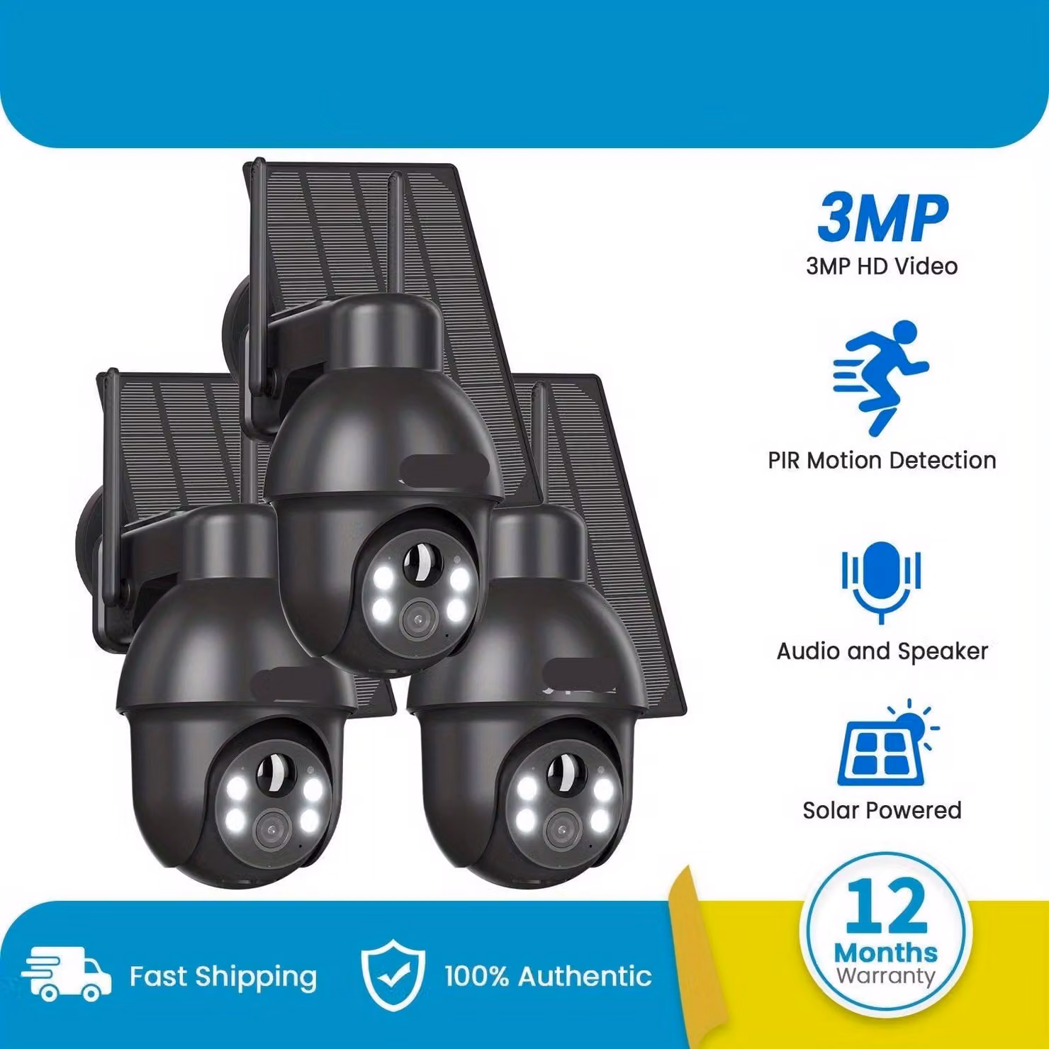 Telecamera di sicurezza wireless - Telecamera Wi-Fi - Telecamera da 3MP - Telecamera con visione notturna - Telecamera con rotazione a 360°