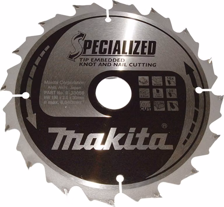 Makita Kreissägeblatt, SPECIALISED TCT T.C.T - 190 x 30 mm - 16 Zähne - Holz