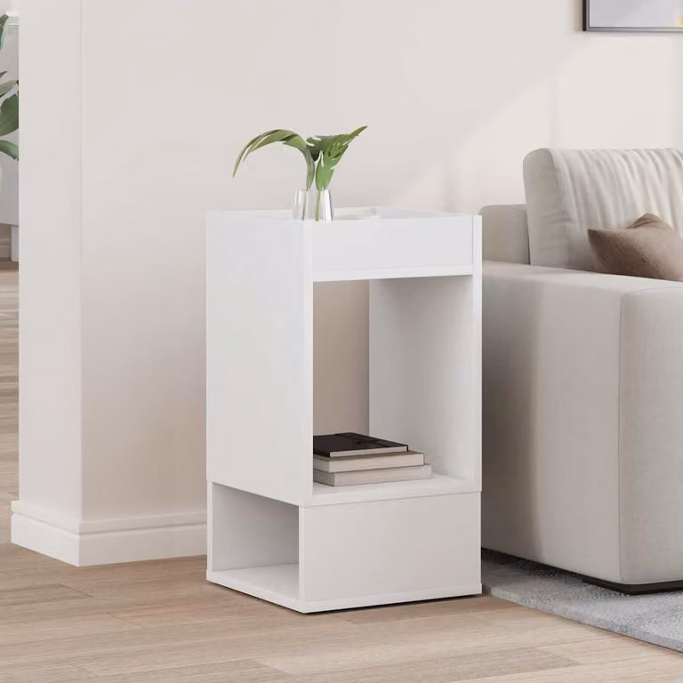vidaXL Tavolino moderno bianco in legno MDF L/P/H: 30 x 30 x 56 cm
