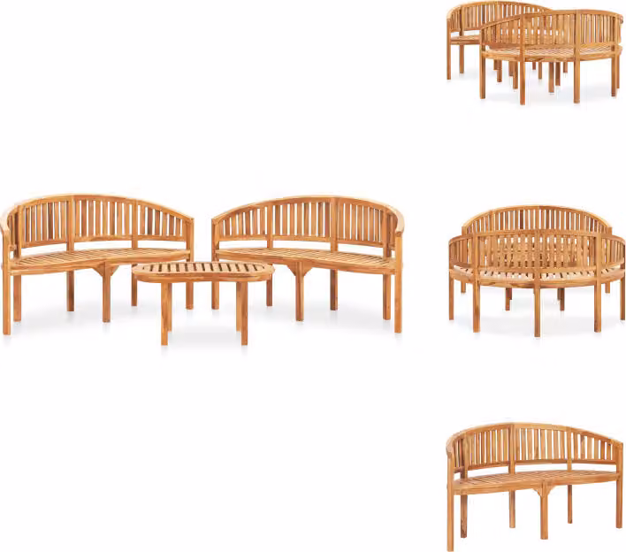 vidaXL Set di 3 pezzi da giardino in teak massiccio - Set di mobili da giardino