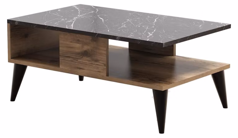 Tavolino in legno "Lidya" - 90 x 54 x 39 cm - Marrone