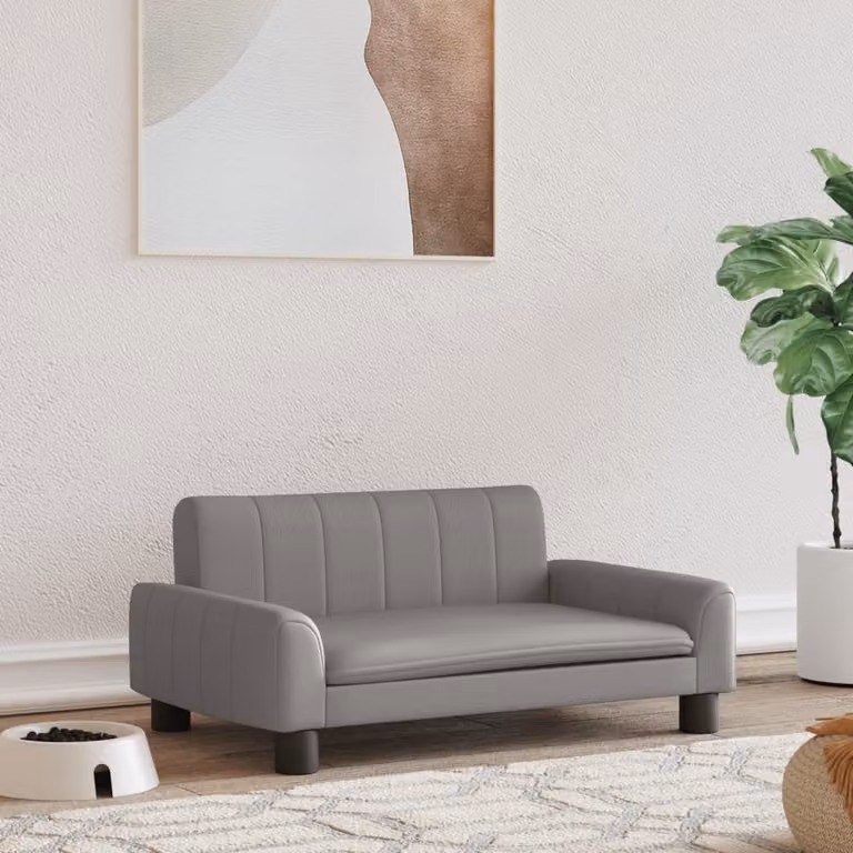 Letto per cani The Living Store grigio 70x45x30 cm in Pelle finta
