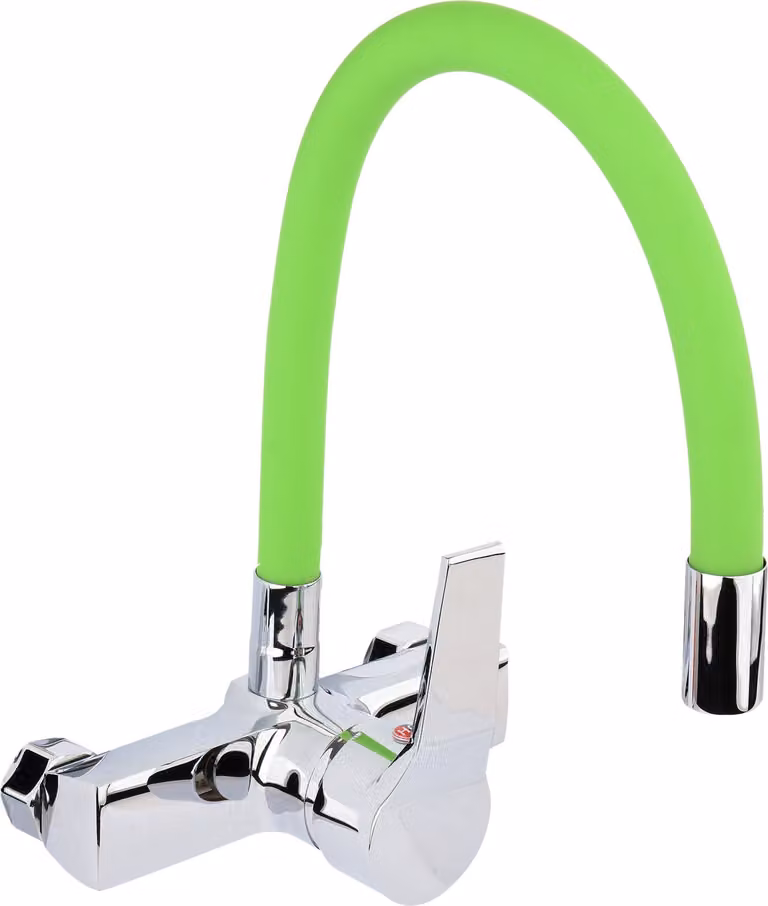 Rubinetto da cucina, rubinetto a parete flessibile, verde, rubinetto acqua, rubinetto lavello, miscelatore