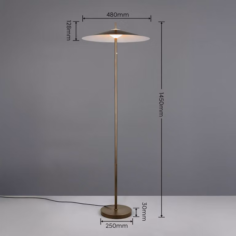 Trio Lighting Lampada da terra a LED Amalo, dimmerabile, Alluminio / Grigio / Zincato, Soggiorno / Sala da pranzo, Metallo, Moderno, Lampada LED da terra
