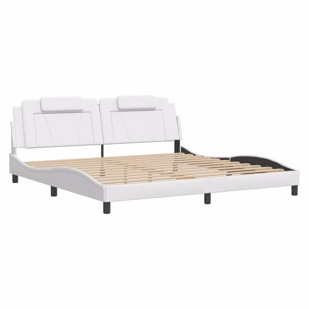Giroletto Viana senza Materasso Bianco 200x200 cm in Pelle finta