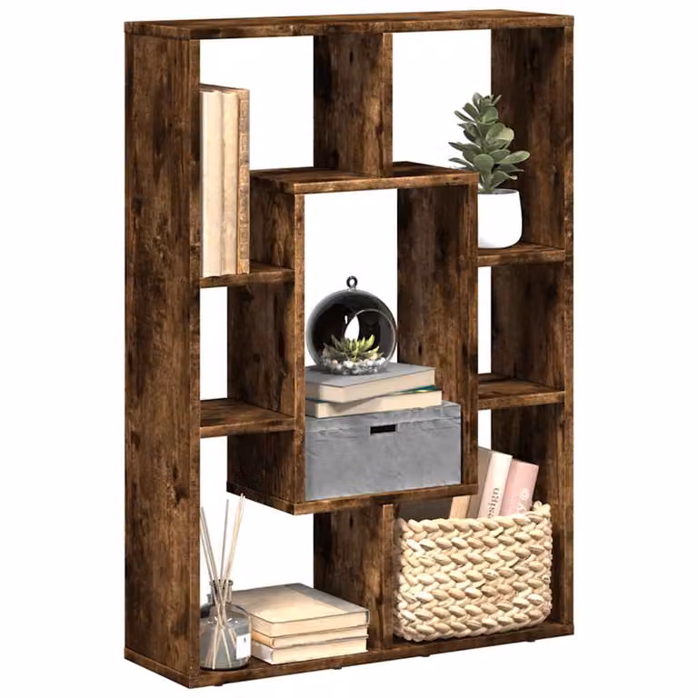 Libreria moderna vidaXL in MDF color marrone opaco, L 63 cm x P 20 cm x H 90 cm