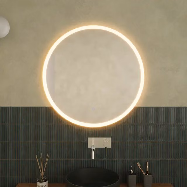 Specchio led Ø 90 cm touch screen luce calda/fredda | Beam