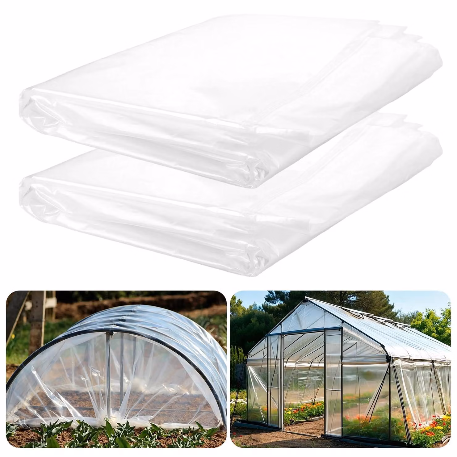 Pellicola per serre da giardino, extra resistente, trasparente, 2 x 10 metri