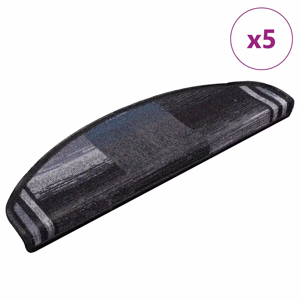 vidaXL Tappetini per Scale Autoadesivi 5 pz 65x21x4 cm Nero e Grigio