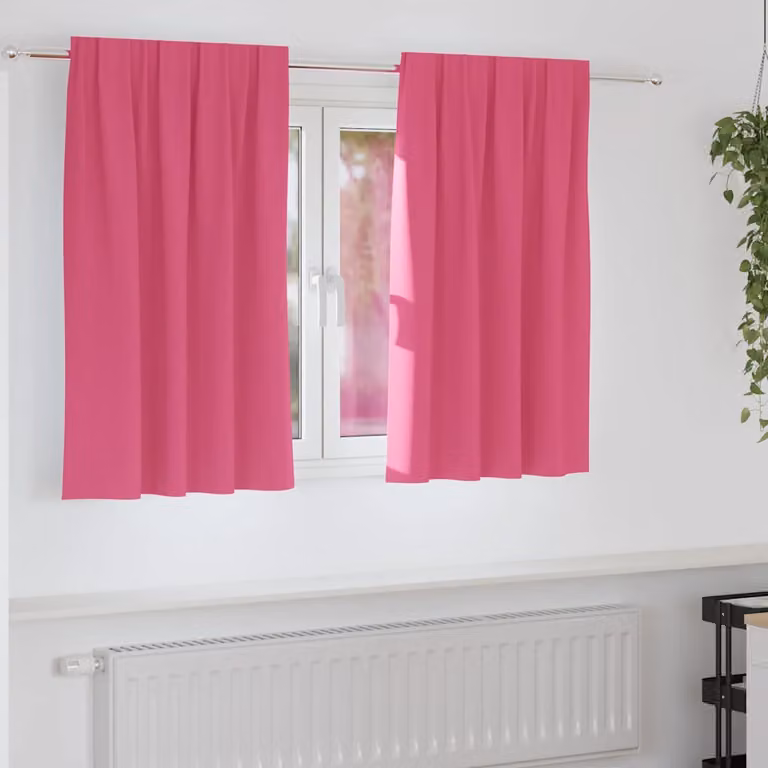 Set di 2 tende blackout vidaXL con anelli in poliestere, colore rosa, L 140 cm x H 140 cm