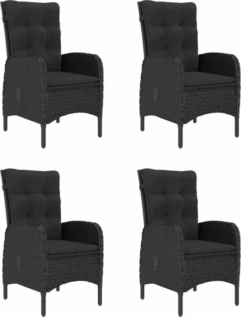 Set Mobili da Pranzo per Giardino 5 pz Nero 3068742