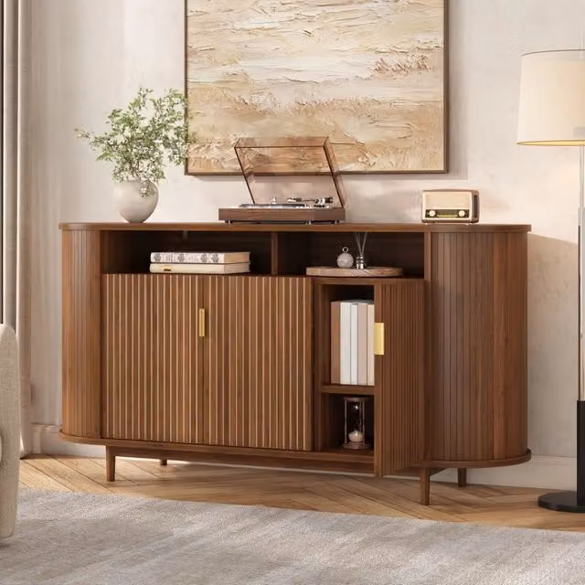 Sideboard a 3 ante 140x40x78 cm in MDF e pannello truciolare; naturale
