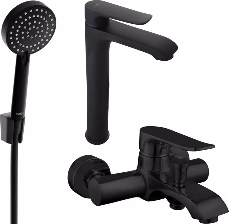 Mexen Pecos R75 set da bagno, nero - 72713R75-70