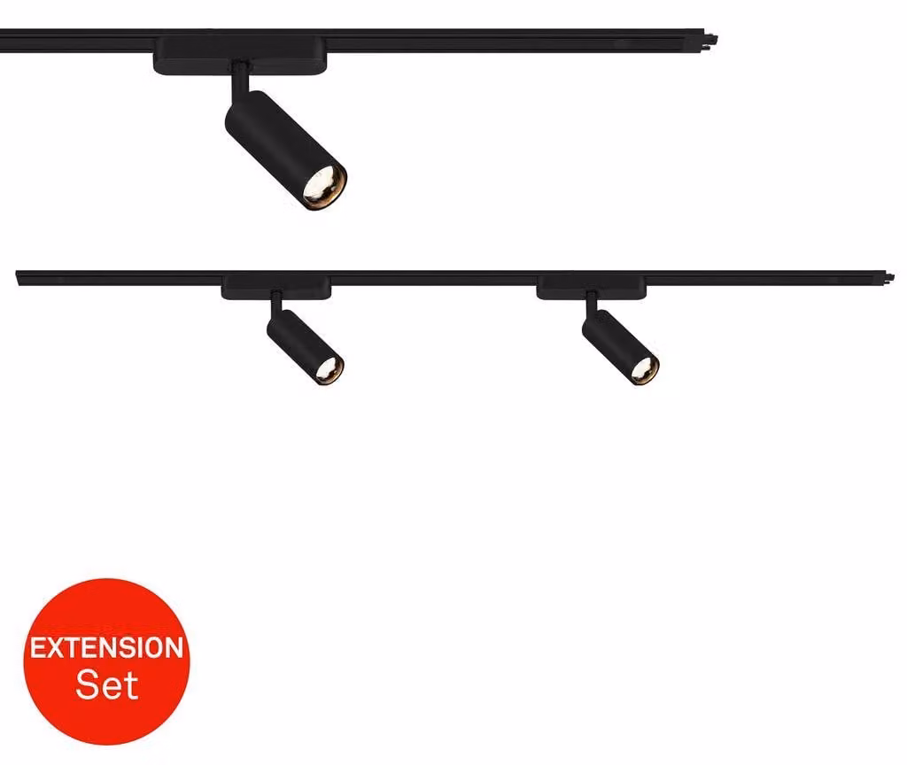Sistema di binari Briloner Luxtrail, set di prolunga, 2x faretti LED, nero