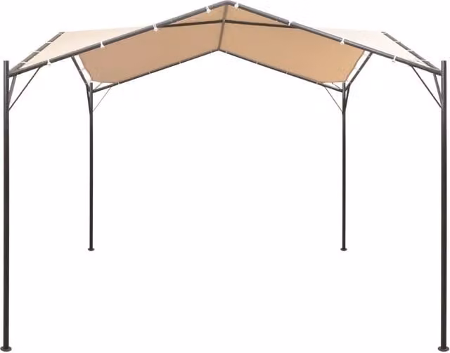 Gazebo Padiglione Tenda Tettoia-Tenda da giardino 4x4 m in Acciaio Beige