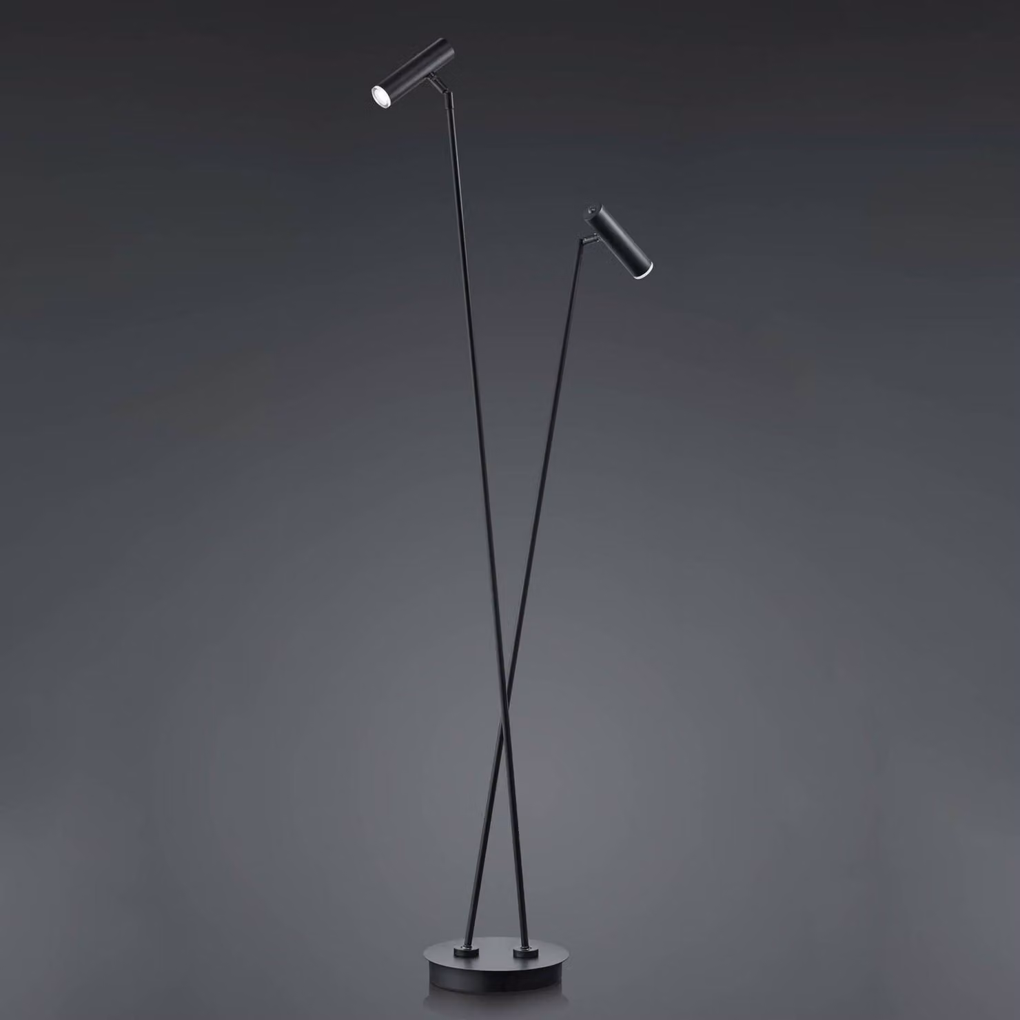 HELL Lampada da terra a LED Tom, dimmerabile, Nero, Soggiorno / Sala da pranzo, Acciaio Inox, Moderno, Lampada LED da terra