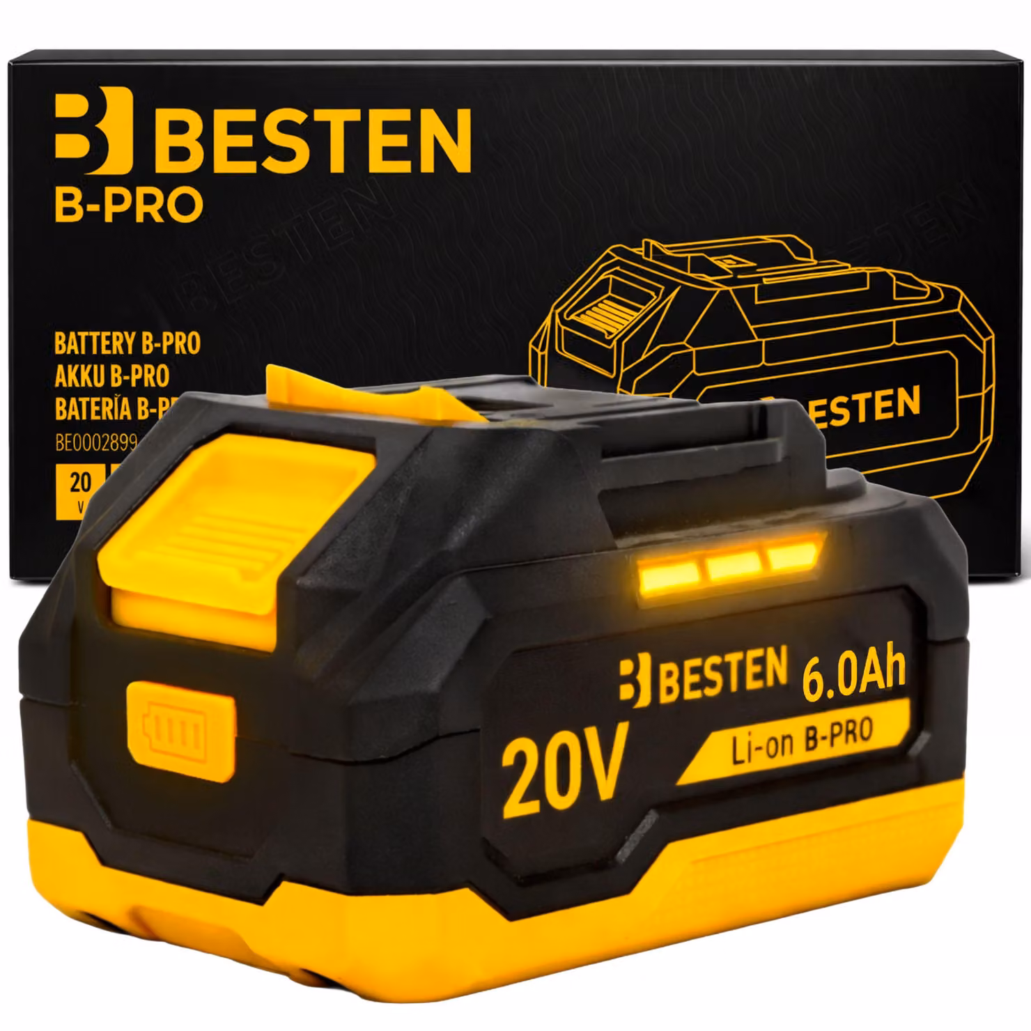 Batteria BESTEN B-PRO System agli ioni di litio 20 V 6,0 Ah Li-Ion
