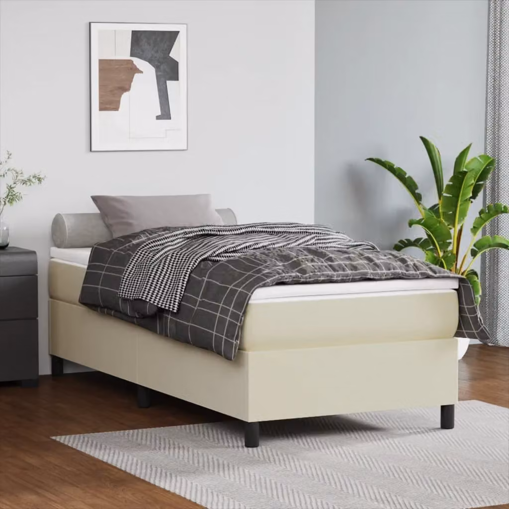 Maison Exclusive - Struttura letto boxspring color crema 90x200 cm in ecopelle