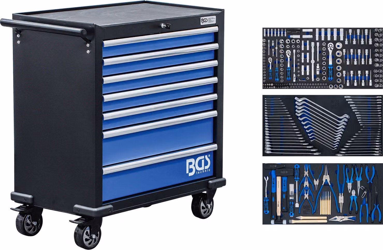 Carrello da officina XL | 7 cassetti | con 301 utensili