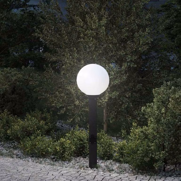 vidaXL Lampada a paletto nera con presa elettrica e design moderno per giardino e terrazzo, IP44, Altezza: 80 cm