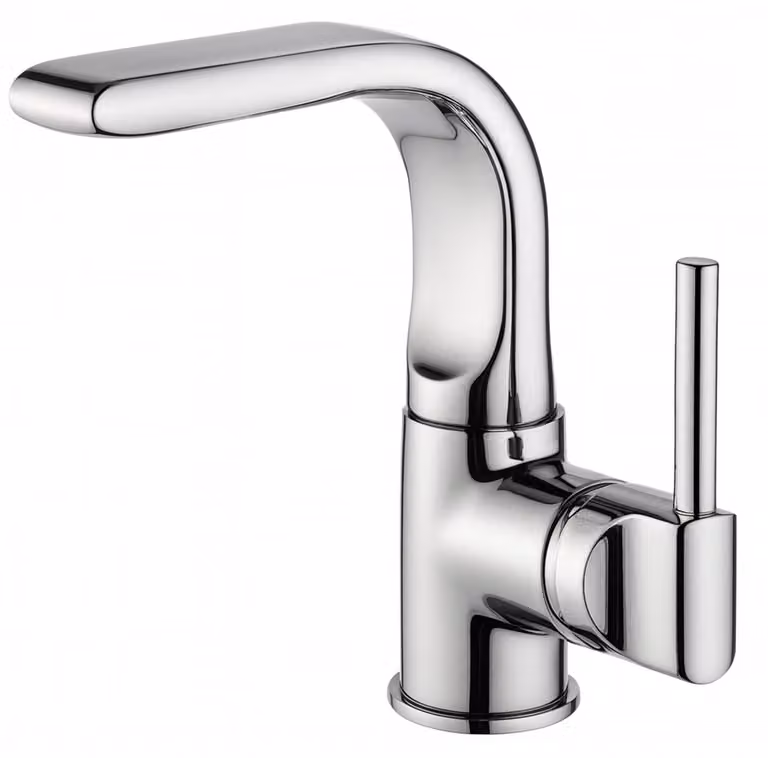 Miscelatore monocomando per lavabo, finitura cromata, corpo in ottone