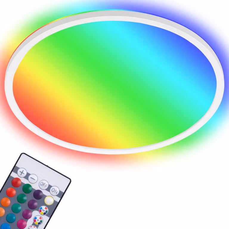 Pannello LED dimmerabile con telecomando RGB ultrapiatto 15W bianco plastica Briloner
