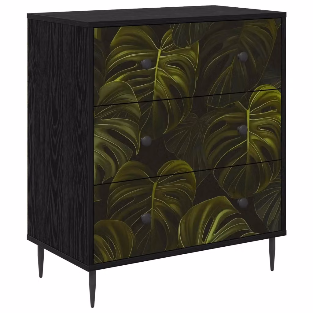 Cassettiera ELBURG vidaXL con stampa foglia di palma, design moderno, L: 66 cm, P: 36,5 cm, H: 76 cm – 2
