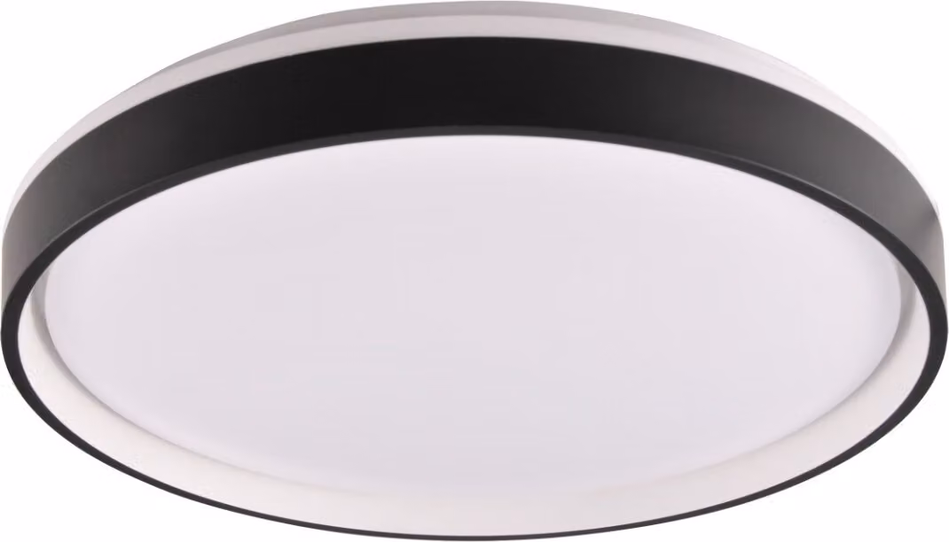 Plafoniera LED rotonda con telecomando JADWIGA bianco e nero 72W, tonalità di bianco 8000 lm, materiale plastico, dimensioni: 7,5 x 48 x 48 cm, IP44, Polux