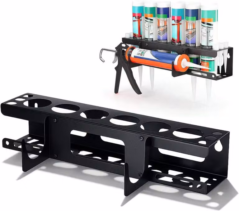 Porta bombolette spray da parete, con 6 fori, Acciaio al carbonio, organizer per officina e garage