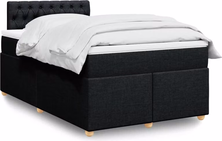 Maison Exclusive - Giroletto a Molle con Materasso Nero 120x200 cm in Tessuto