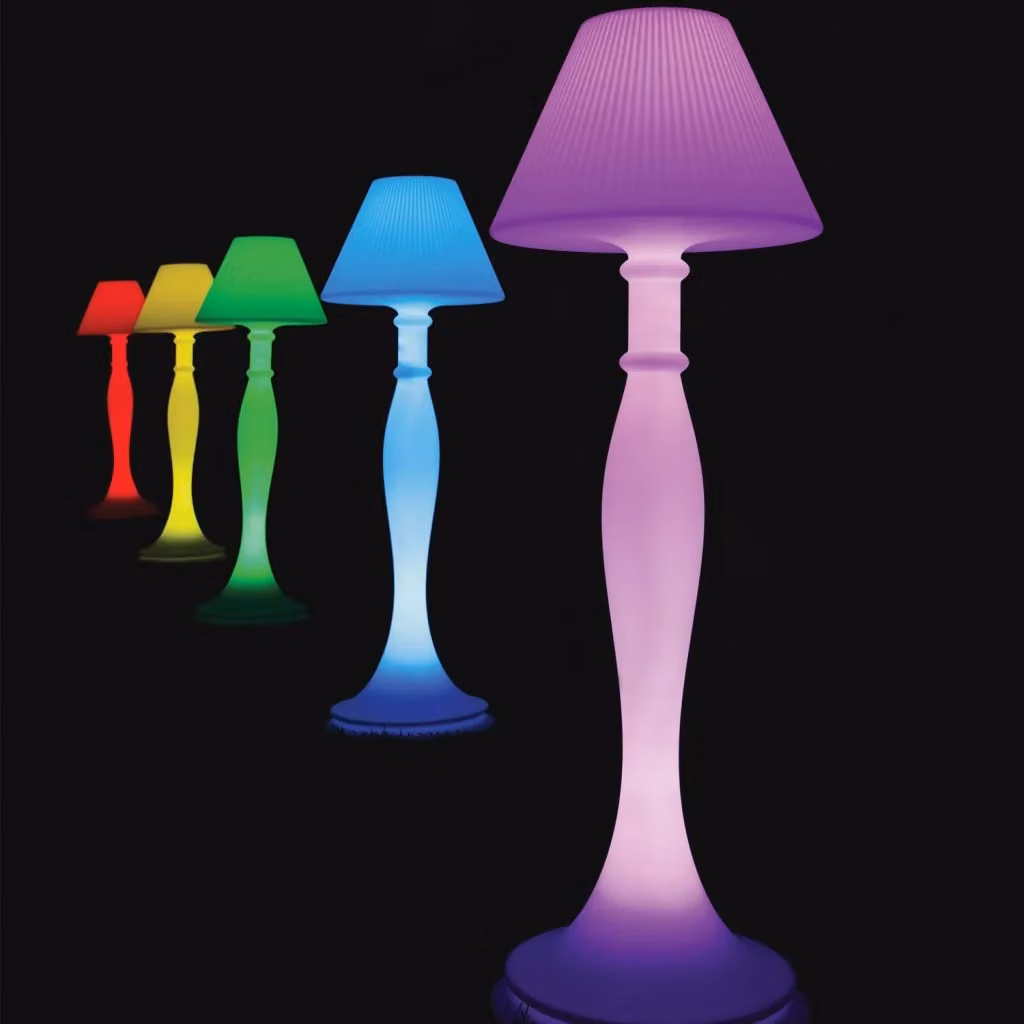 Lampada da terra Eva TEKCNOPLAST in resina bianca con lampadina a risparmio energetica, Altezza: 180 cm – 2