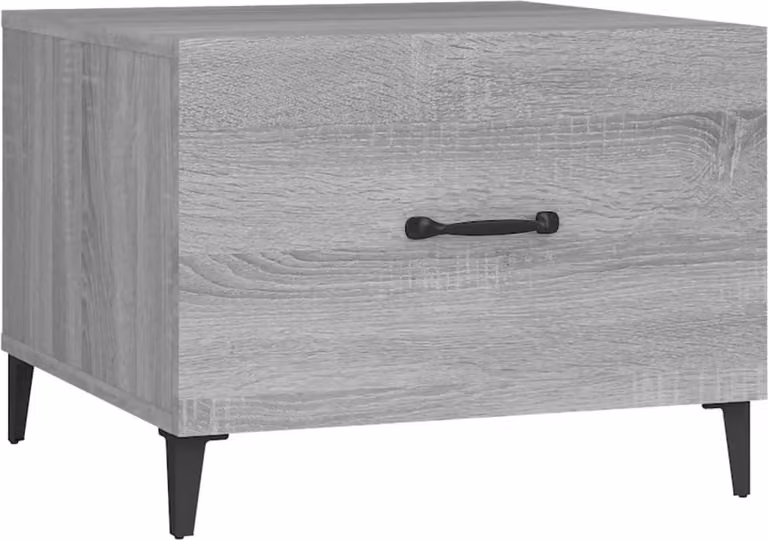 Tavolino da Salotto Gambe in Metallo Grigio Sonoma 50x50x40 cm