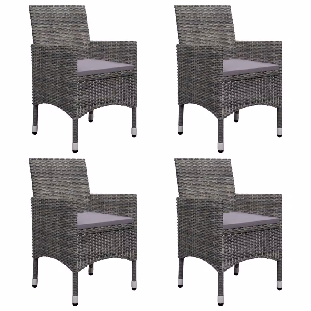 vidaXL set da pranzo da giardino 5 pezzi grigio