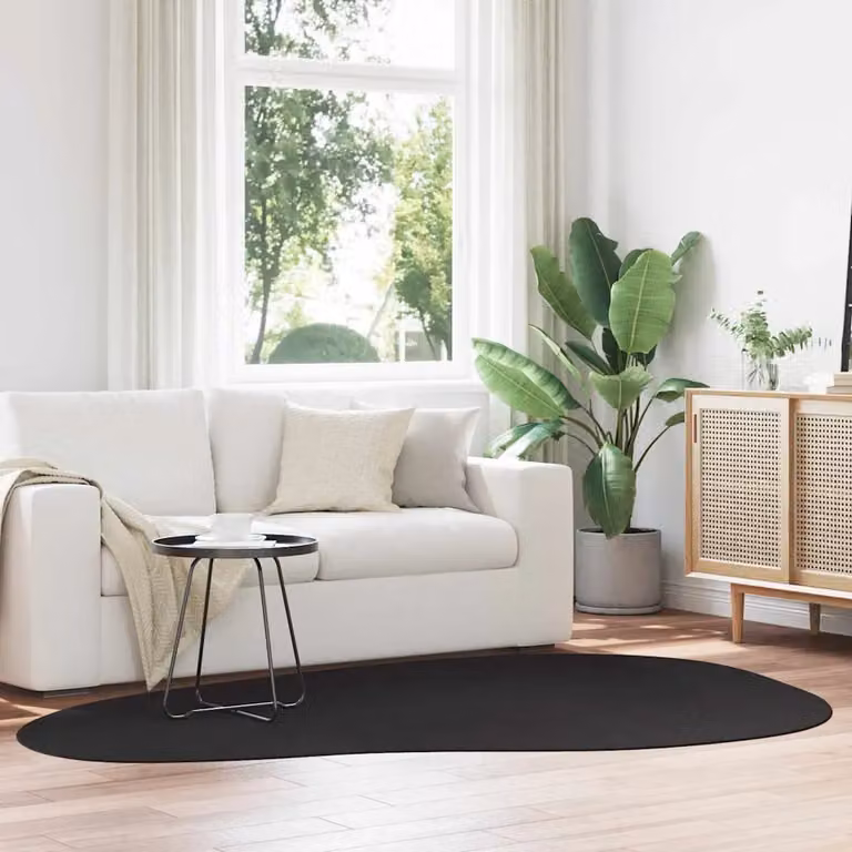 Tappeto moderno vidaXL HUARTE nero in poliestere, lavabile e antiscivolo, L: 160 cm x P: 230 cm