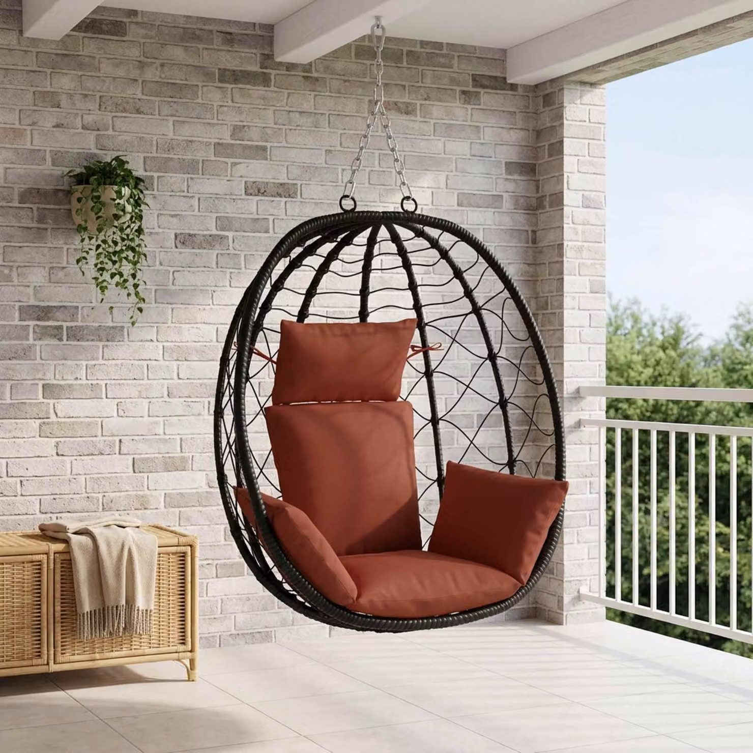 Cuscino Adirondack vidaXL PUTTEN rosso in 100% poliestere con rivestimento lavabile e resistente ai raggi UV