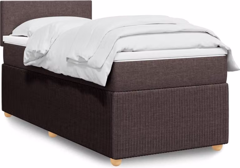 Maison Exclusive - Letto boxspring con materasso marrone scuro 100x200 cm tessuto