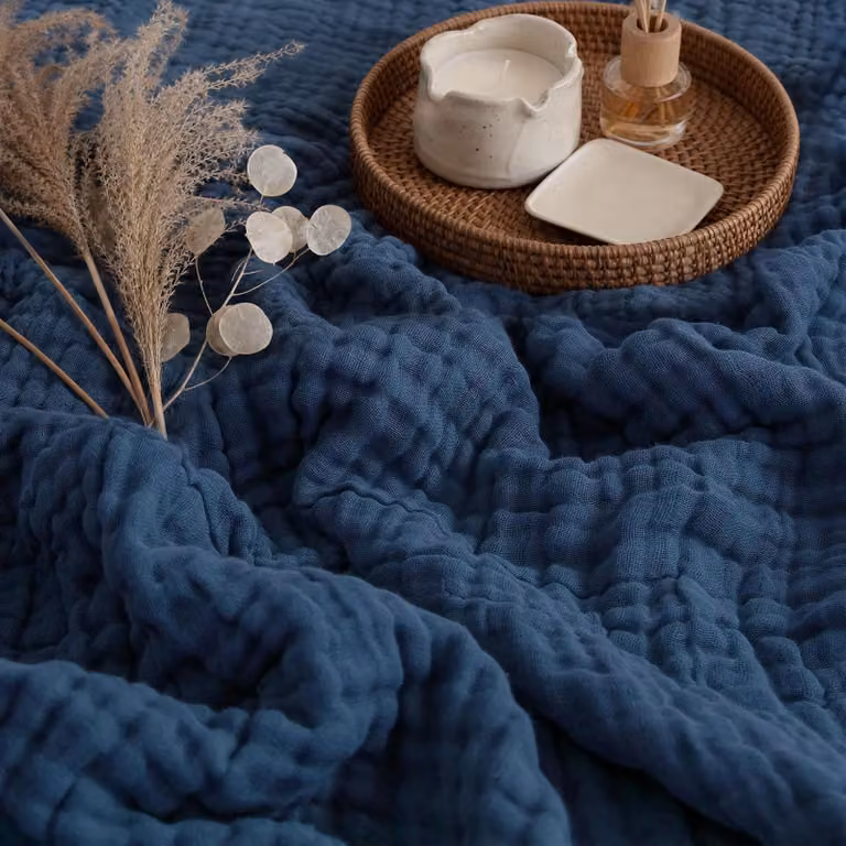 Elzusha - Coperta in mussola di cotone al 100% per adulti