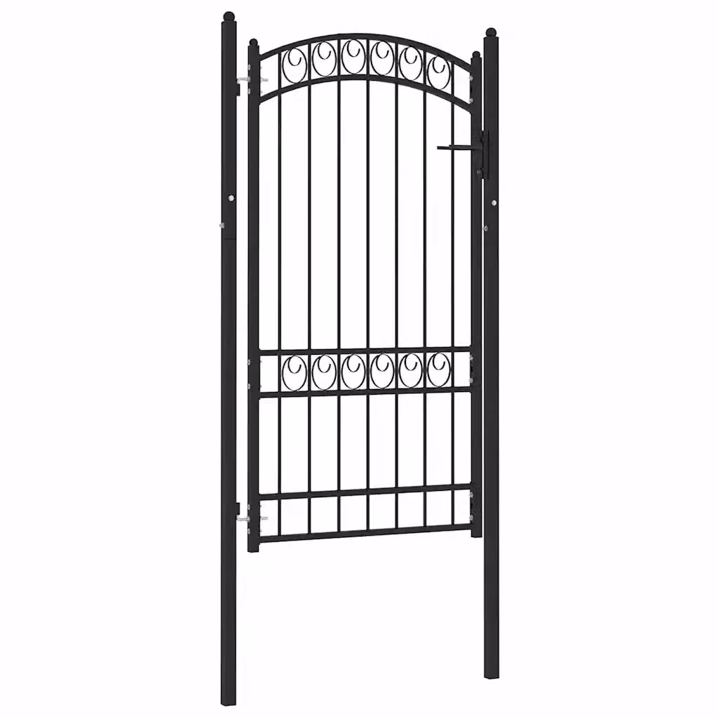 Cancello a battente vidaXL in acciaio nero L: 100 cm