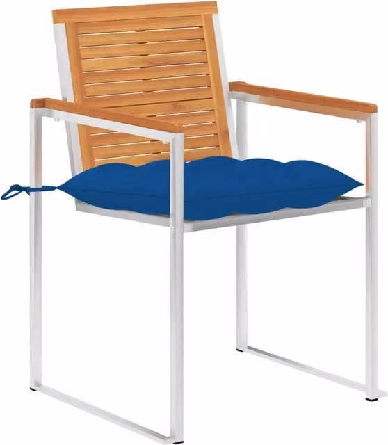 Sedie da Giardino 2 pz con Cuscini in Legno Acacia e Acciaio 3061513