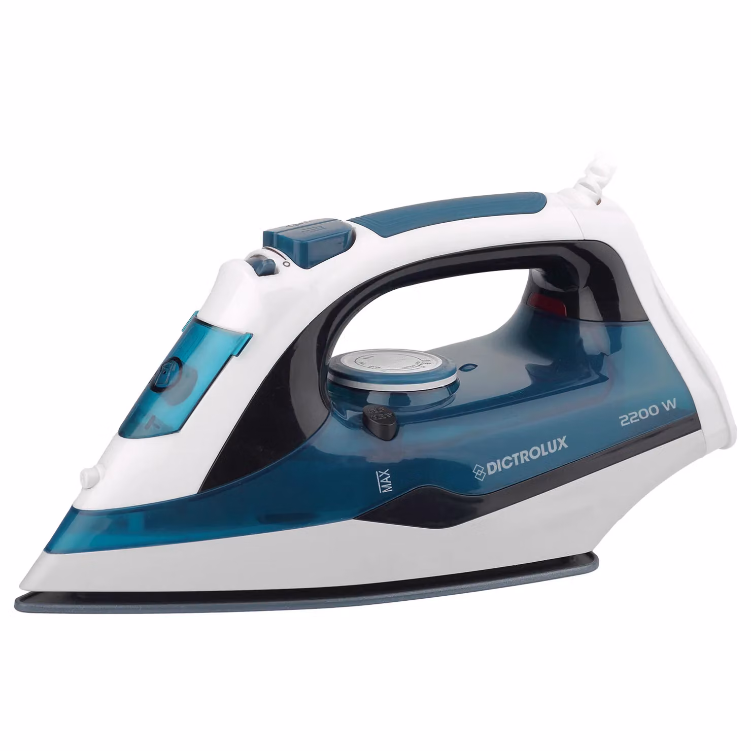 Dictrolux Ferro da Stiro a Vapore 2200 Watt con Vapore Verticale, Bianco e Blu – 1
