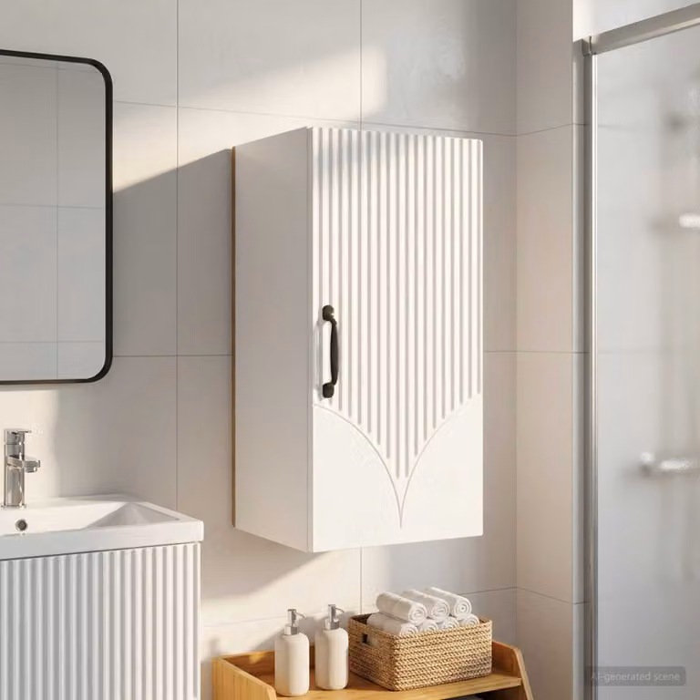 Armadio da bagno a muro vidaXL HOORN Bianco moderno con ante a battente L/P/H: 30 x 31 x 59 cm
