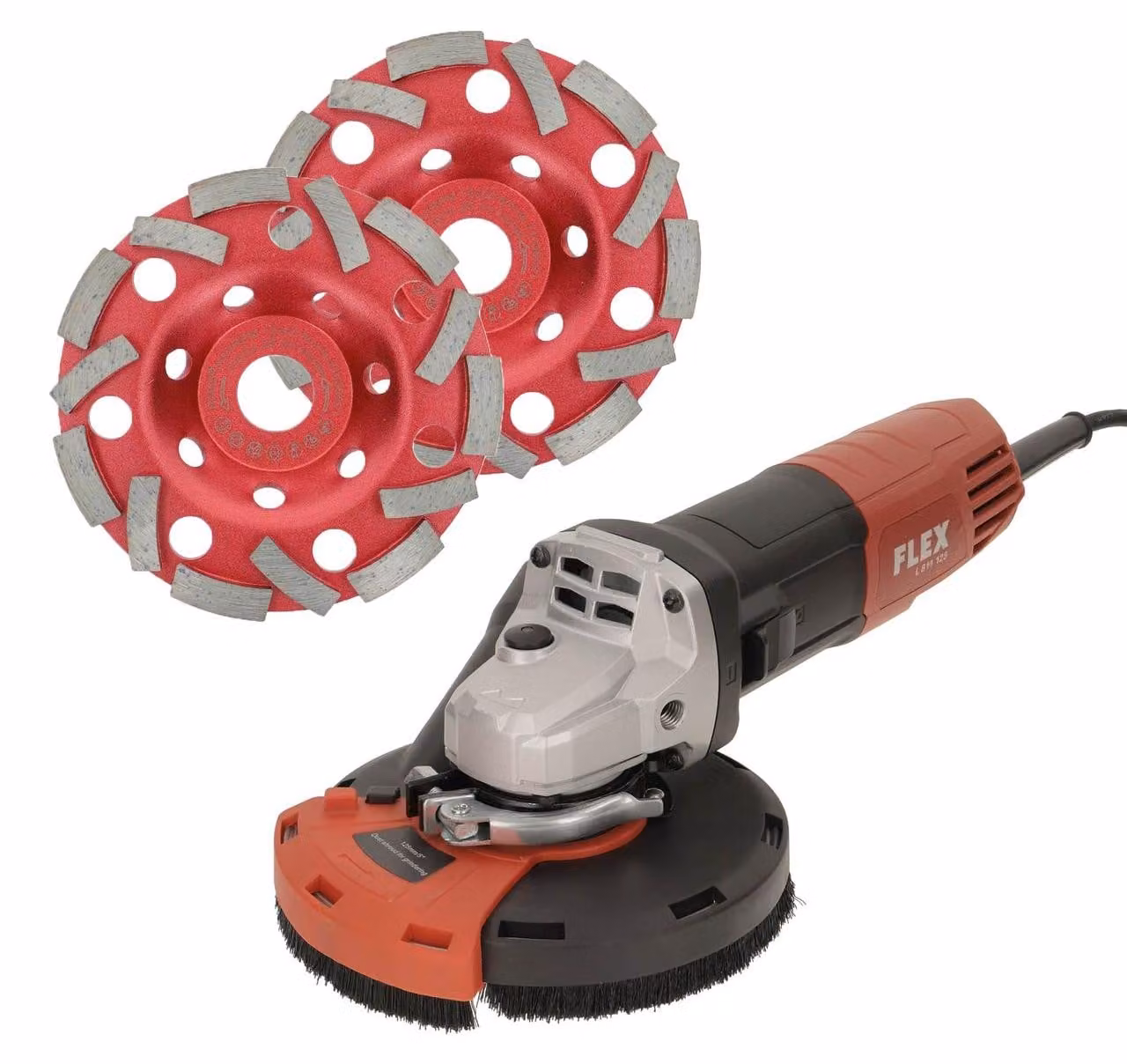 Set levigatrice per calcestruzzo FLEX - Smerigliatrice angolare Flex + 2x mola diamantata Turbo +