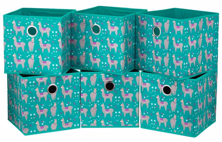 Contenitore cubo, pieghevole, 25,4 x 25,4 x 25,4 cm, in tessuto, ideale per armadi e scaffali