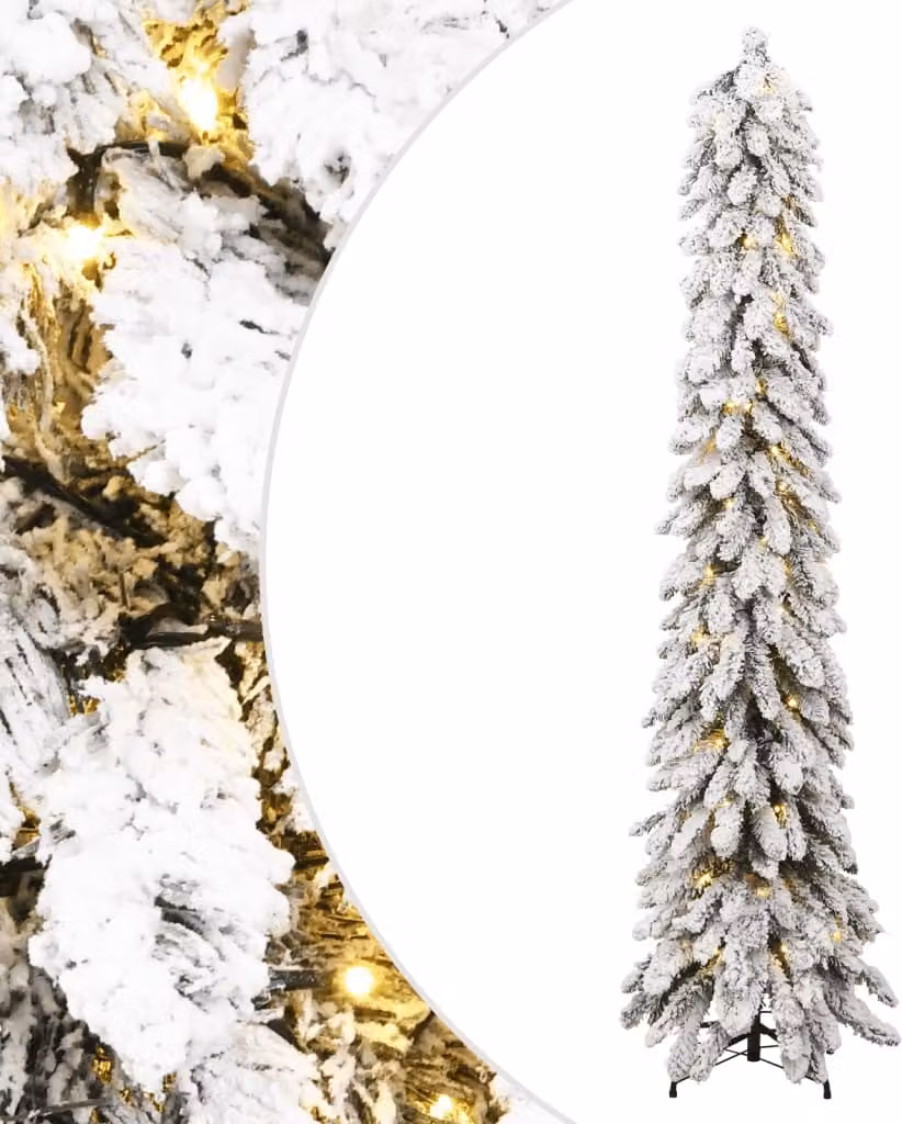 Albero di Natale artificiale con luci e neve 100 LED 180 cm