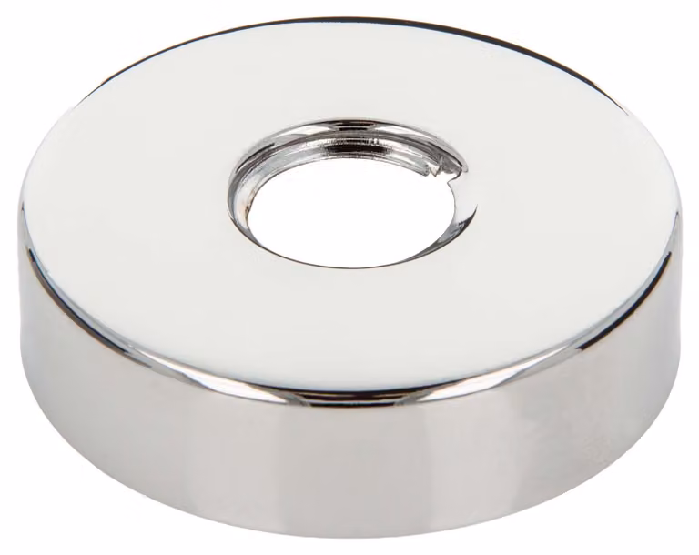 rosone filettato tecuro (3/4) Ø 27 mm x Ø 80 mm x altezza 20 mm, ottone cromato