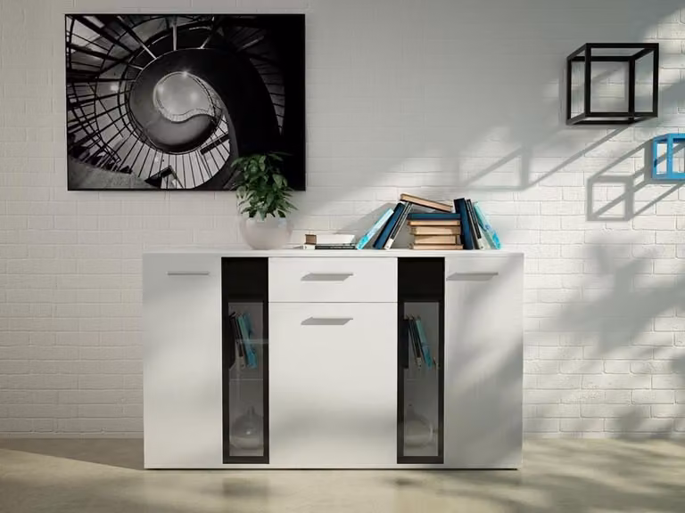 Cassettiera combinata con illuminazione a LED PARK - bianco